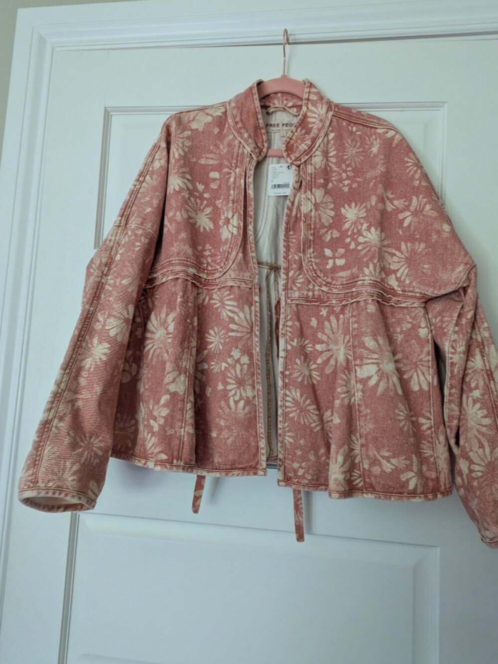 NWT Free People Lua Bed Jacket Top Oversized Floral Print Cotton Slouchy S - Picture 7 of 9